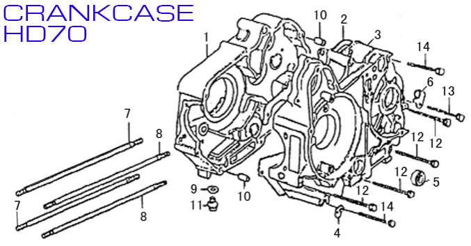 Crankcase RH- HD70 70cc - Kayo Fox 70 ATV - VMC Chinese Parts