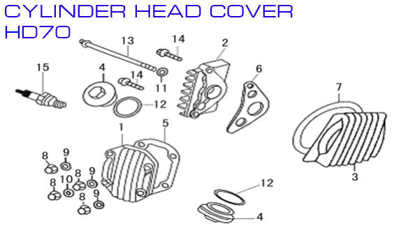 Valve Cover - HD70 70cc - Kayo Fox 70 ATV - VMC Chinese Parts
