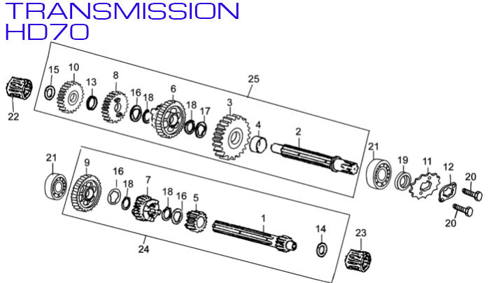 Mainshaft Bearing - Left - HD70 70cc - Kayo Fox 70 ATV - VMC Chinese Parts