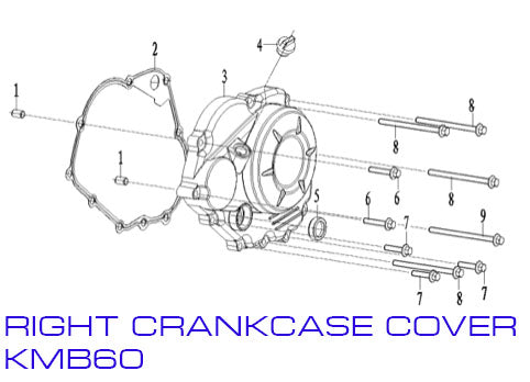 Crankcase Cover Gasket - Right - Zongshen ZL60 - Kayo KMB60 Dirt Bike - VMC Chinese Parts