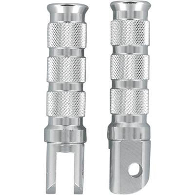 Emgo Anodized Aluminum Foot Pegs - Silver - [50-11211]