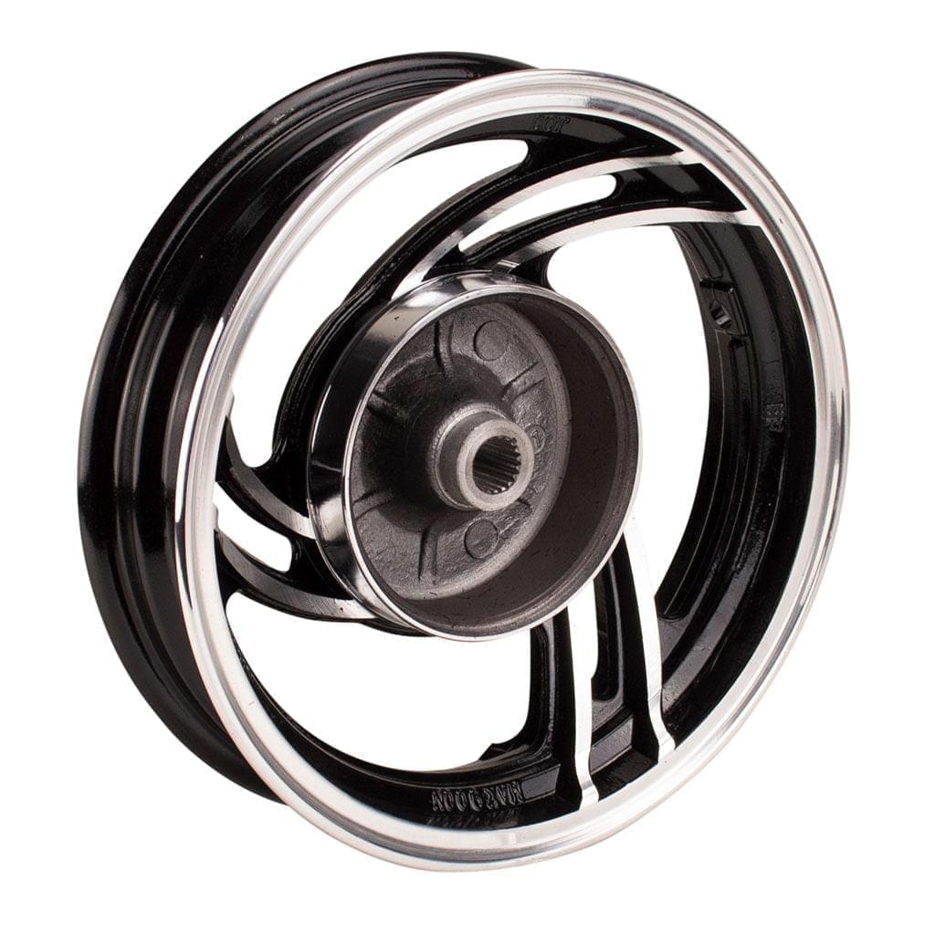 10.0 Inch Rear Rim (2.15x10) - 19 Spline - 20mm ID - BLACK and SILVER - VMC Chinese Parts