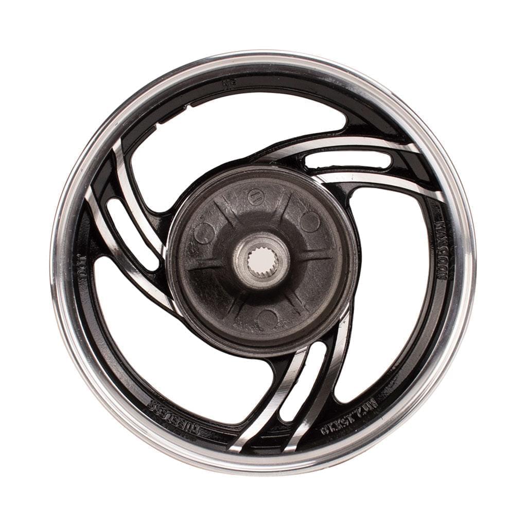 10.0 Inch Rear Rim (2.15x10) - 19 Spline - 20mm ID - BLACK and SILVER - VMC Chinese Parts