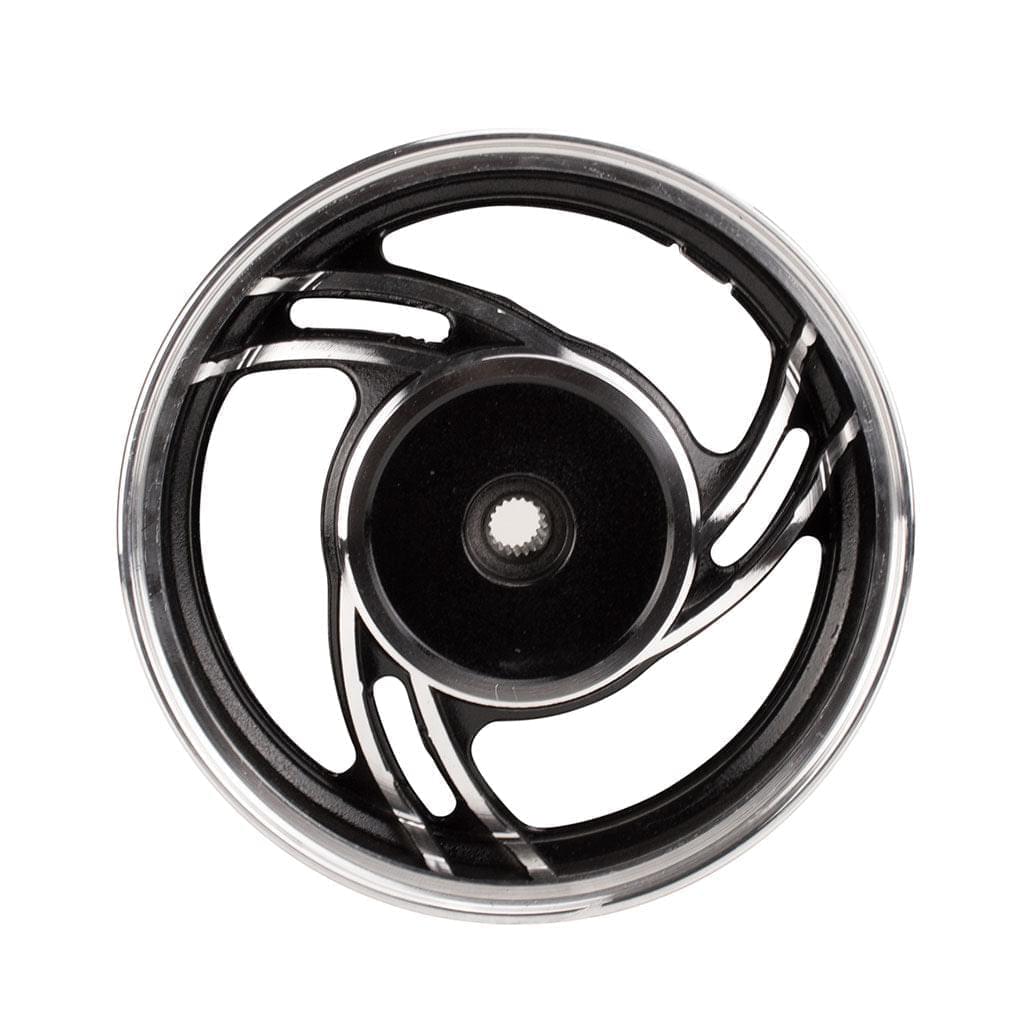 10.0 Inch Rear Rim (2.15x10) - 19 Spline - 20mm ID - BLACK and SILVER - VMC Chinese Parts