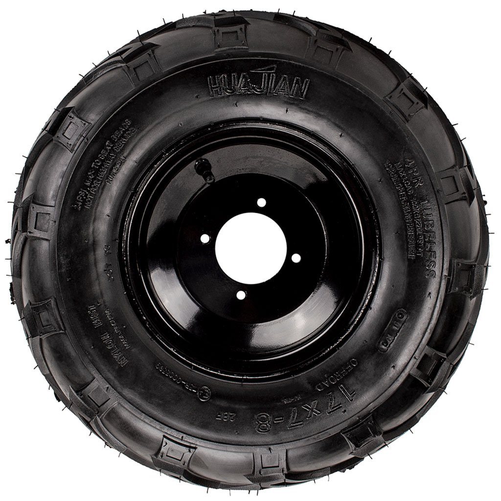 Rim and Tire Assy 17x7-8 - 4 Bolt - 8mm - Left - Tao Tao - VMC Chinese Parts