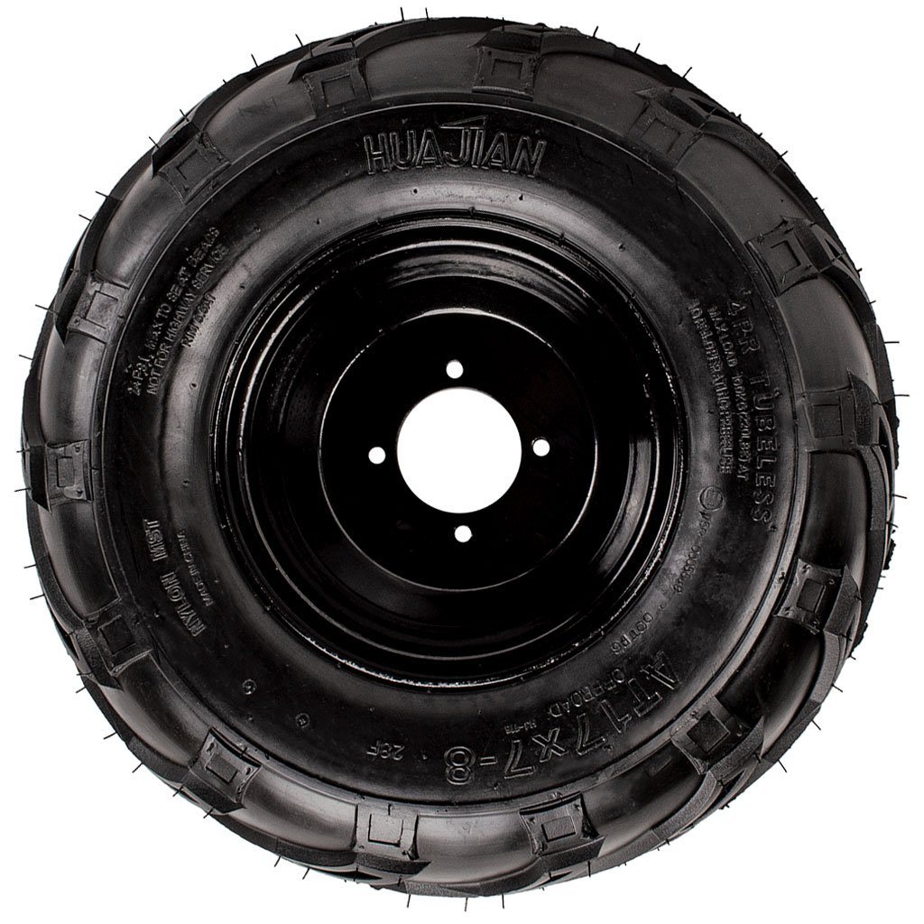 Rim and Tire Assy 17x7-8 - 4 Bolt - 8mm - Left - Tao Tao - VMC Chinese Parts