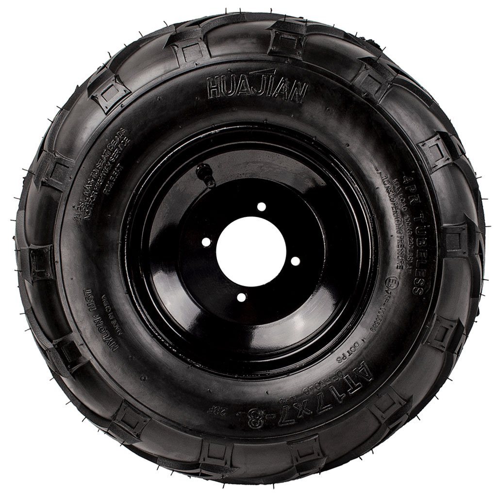 Rim and Tire Assy 17x7-8 - 4 Bolt - 8mm - Right - Tao Tao - VMC Chinese Parts