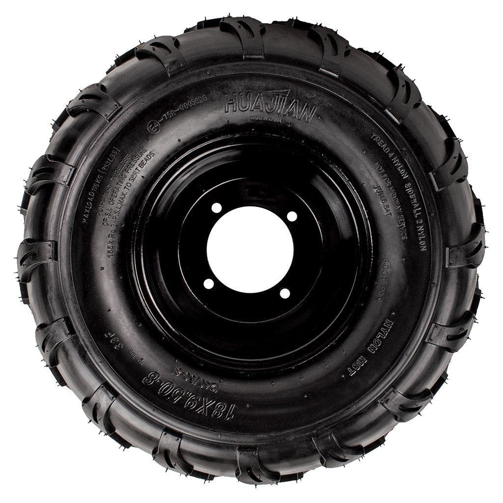 Rim and Tire Assy 18x9.5-8 - 4 Bolt - 10mm - Right - Tao Tao - VMC Chinese Parts