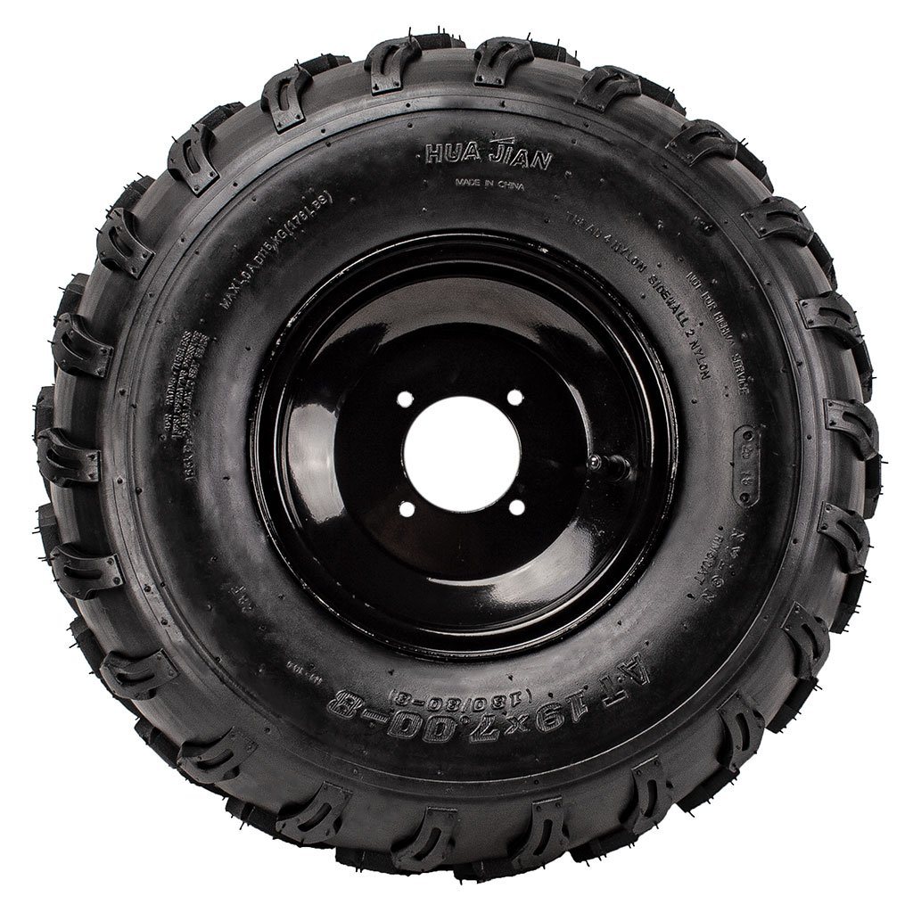 Rim and Tire Assy 19x7-8 - 4 Bolt - 8mm - Right - Tao Tao - VMC Chinese Parts