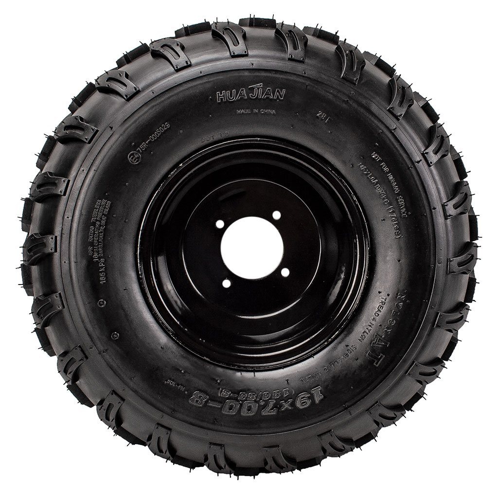 Rim and Tire Assy 19x7-8 - 4 Bolt - 8mm - Right - Tao Tao - VMC Chinese Parts