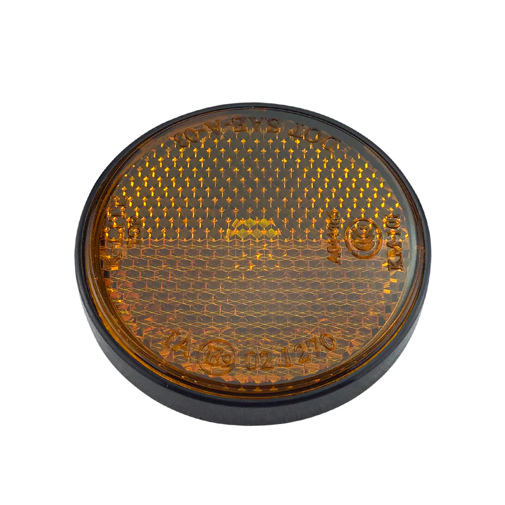 Reflector - Yellow - 2.27 Inch Bolt-On Rear Reflector - 6MM Stud - VMC Chinese Parts