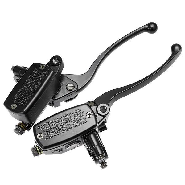 Brake Master Cylinder Matching Set with 200mm Levers - BLACK - Left and Right - VMC Chinese Parts