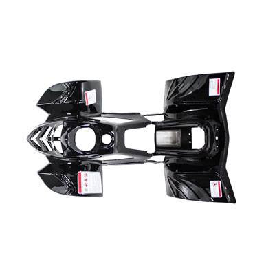 ATV Body Fender Kit - 2 Piece - Black Shiny - Tao Tao ATA110B, Boulder B1 - VMC Chinese Parts