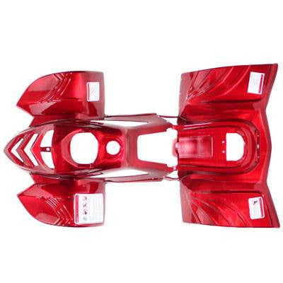 ATV Body Fender Kit - 2 Piece - Red - Tao Tao ATA110B, Boulder B1 - VMC Chinese Parts