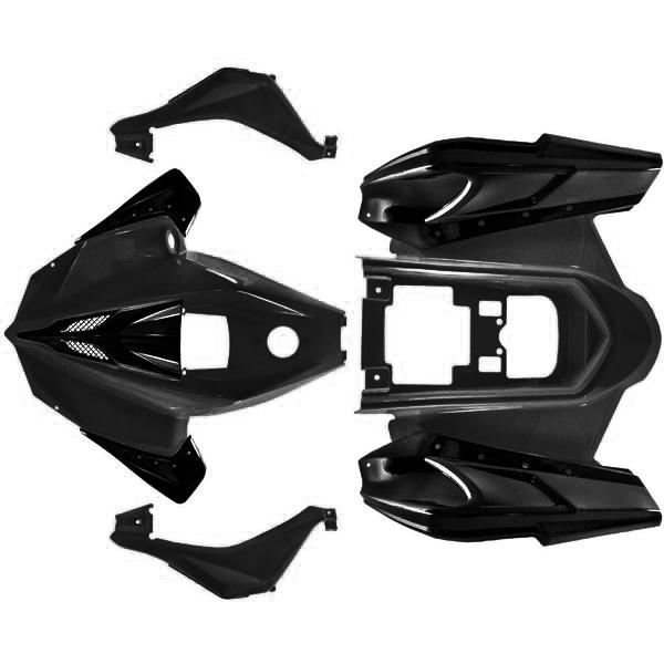 ATV Body Fender Kit - 9 Piece - Black - Tao Tao ATA125G Cheetah - VMC Chinese Parts