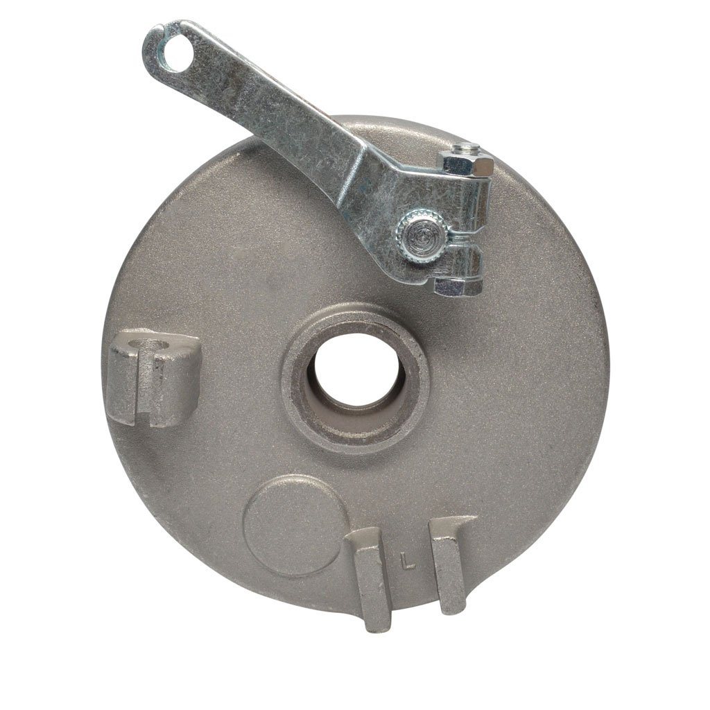 Brake Assy - LEFT - 4.0 Inch Drum with Backing Plate and Shoes - Tao Tao ATA110B, ATA110F, Rock110 - VMC Chinese Parts