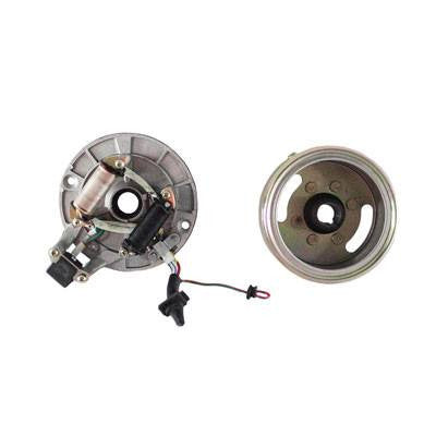 Stator Magneto With Matching Flywheel - 2 Coil - 50cc 70cc 90cc 100cc 110cc 125cc Horizontal Engine - VMC Chinese Parts