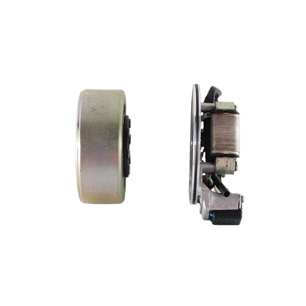 Stator Magneto With Matching Flywheel - 2 Coil - 50cc 70cc 90cc 100cc 110cc 125cc Horizontal Engine - VMC Chinese Parts