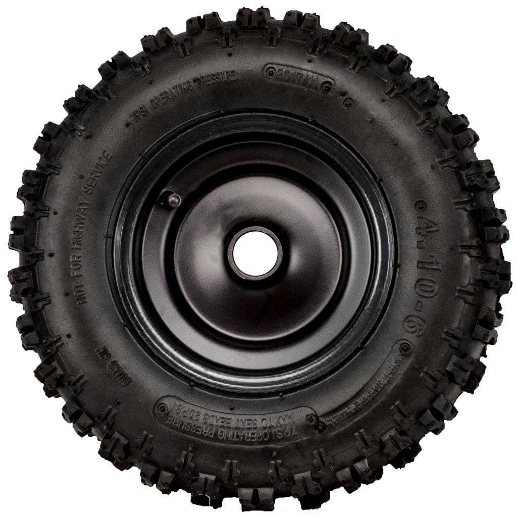 Front Tire Rim Wheel Assy 4.10x6 Tao Tao E1 350, E2 350, E1 500, E2 500 - BLACK - VMC Chinese Parts