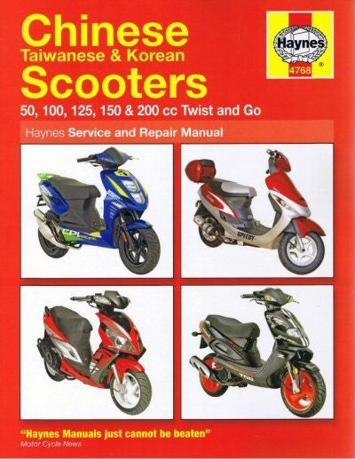 Haynes Scooter Manual - 4768 - Chinese Taiwanese & Korean - 50cc - 200cc - VMC Chinese Parts