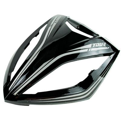 Face Panel / Headlight Housing Panel for Tao Tao Quantum 150 Scooter -Black with Silver - VMC Chinese Parts