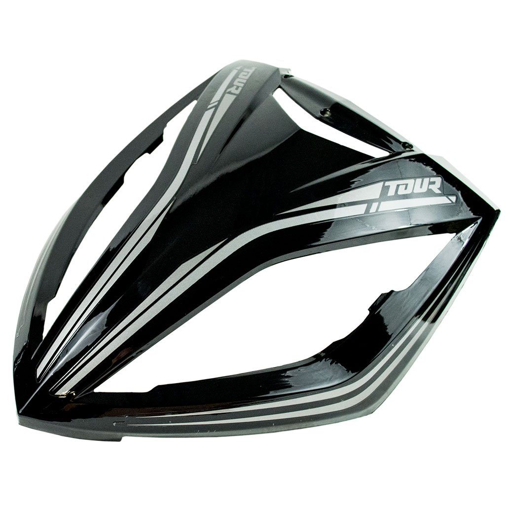 Face Panel / Headlight Housing Panel for Tao Tao Quantum 150 Scooter -Black with Silver - VMC Chinese Parts