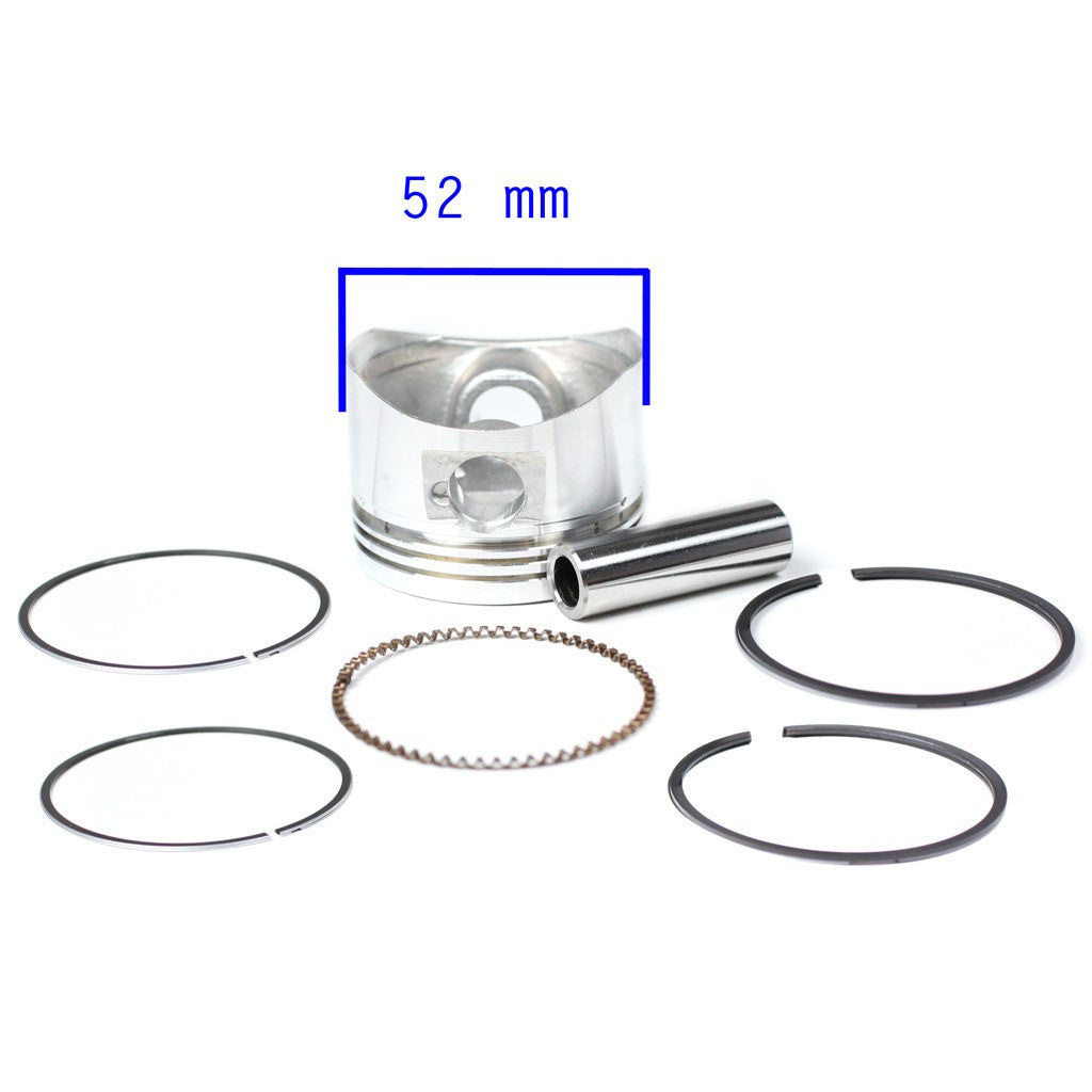 Piston Kit - 52mm - 110cc Horizontal Engine - VMC Chinese Parts