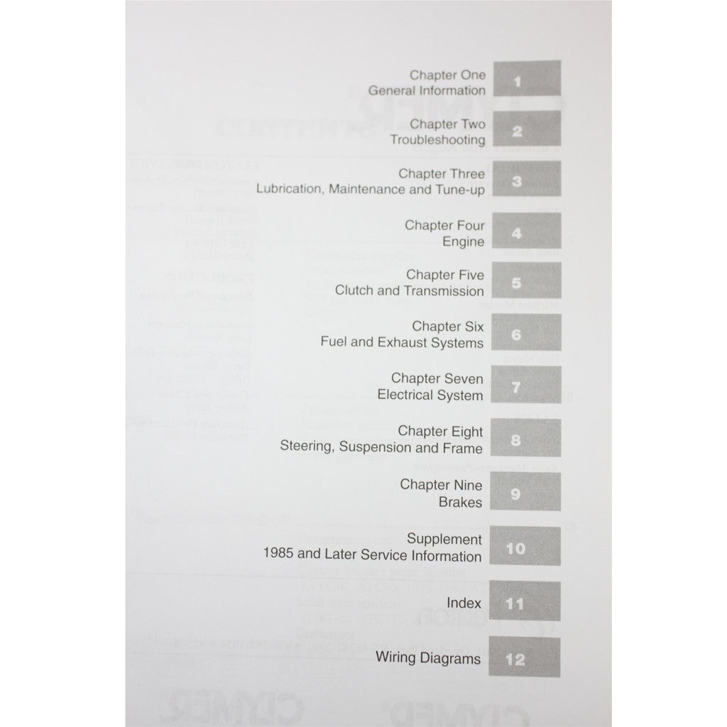 Clymer ATV Manual - M311 - Honda - 1970-1987 - E22 Engine - VMC Chinese Parts