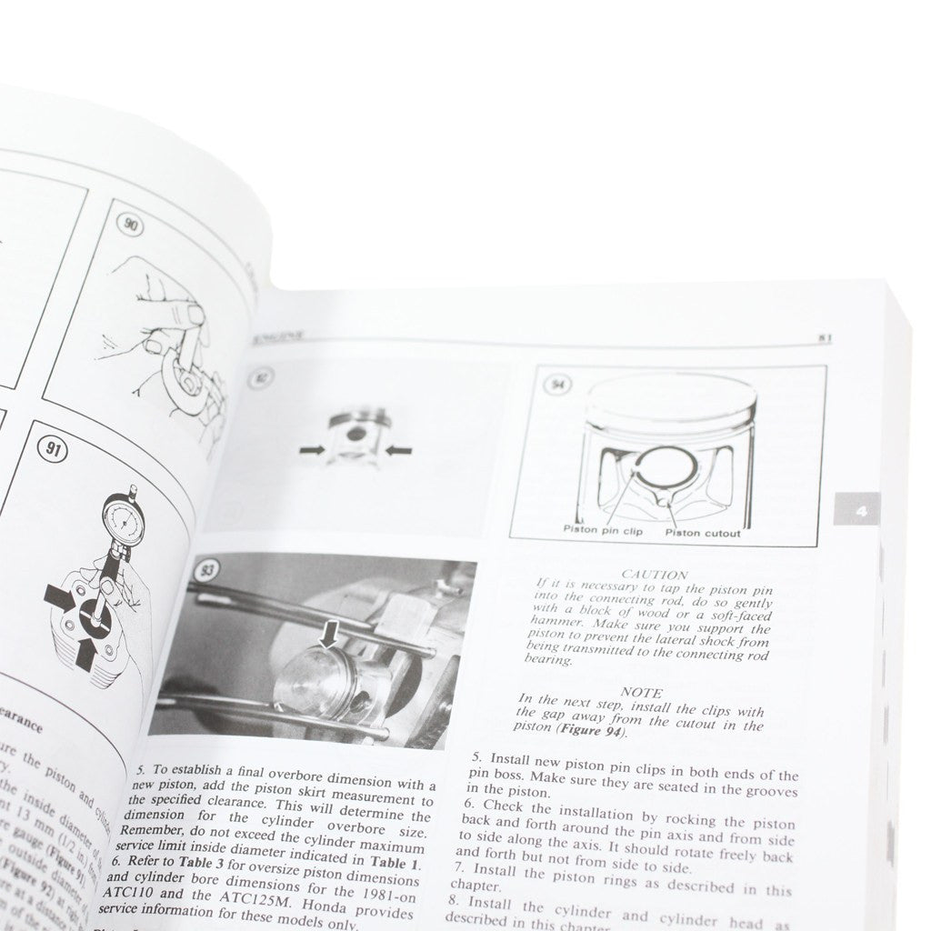 Clymer ATV Manual - M311 - Honda - 1970-1987 - E22 Engine - VMC Chinese Parts