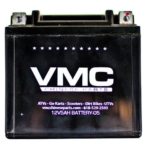 Battery 5Ah 12v --4.5" L x 2.8" W x 4.2" H - VMC Chinese Parts