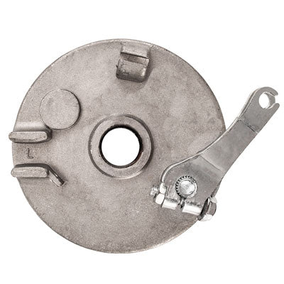 Brake Assy - LEFT - 4.0 Inch Drum with Backing Plate and Shoes and V Spring - Version 06L - VMC Chinese Parts