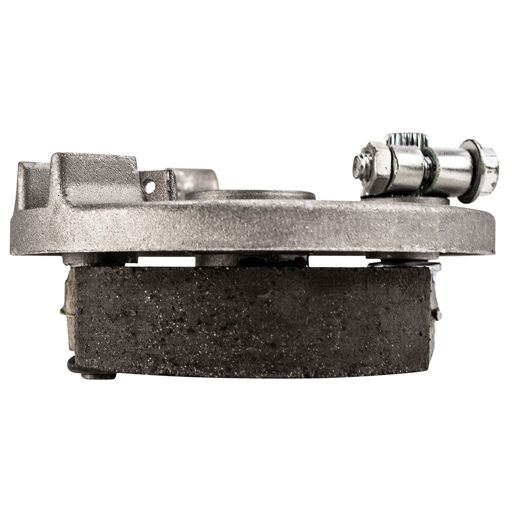 Brake Assy - LEFT - 4.0 Inch Drum with Backing Plate and Shoes and V Spring - Version 06L - VMC Chinese Parts