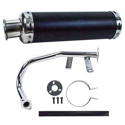 Exhaust System / Muffler for GY6 50cc Scooter - BLACK - VMC Chinese Parts