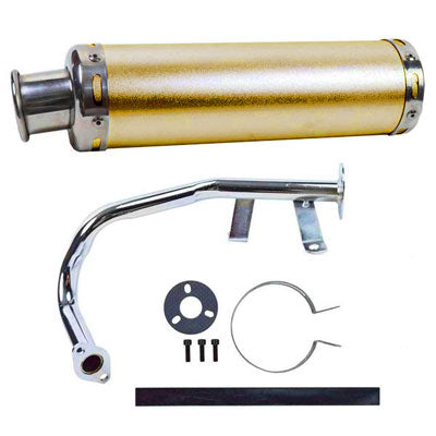 Exhaust System / Muffler for GY6 50cc Scooter - GOLD - VMC Chinese Parts