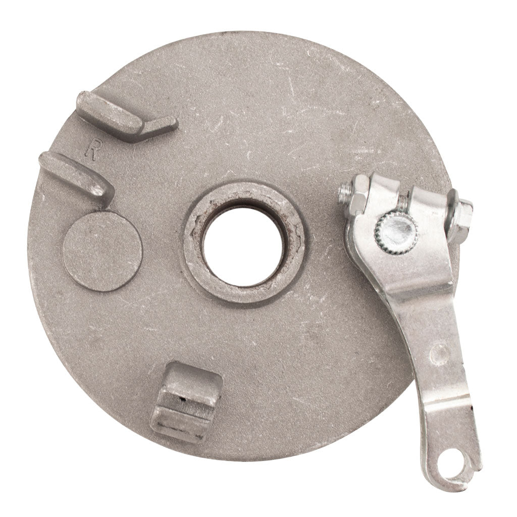 Brake Assy - RIGHT - 4.0 Inch Drum with Backing Plate and Shoes with V Spring - Version 06R - VMC Chinese Parts