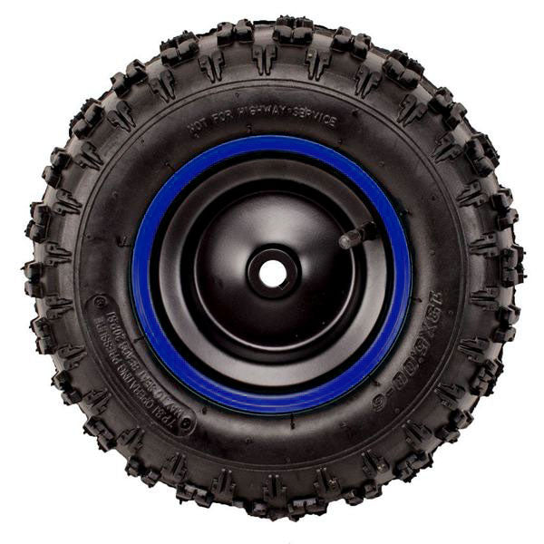 Rear Tire Rim Wheel Assy 13x5-6 Tao Tao E1-350, E2-350, E1-500, E2-500 BLUE - VMC Chinese Parts