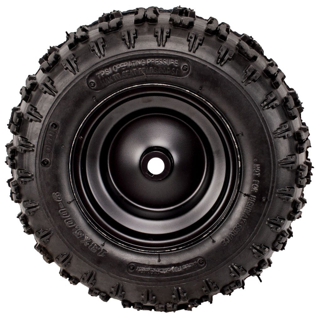 Rear Tire Rim Wheel Assy 13x5-6 Tao Tao E1-350, E2-350, E1-500, E2-500 - GREEN - VMC Chinese Parts