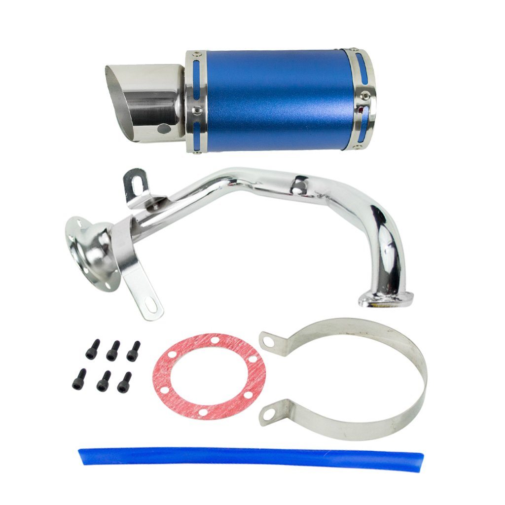 Exhaust System / Muffler for GY6 150cc Scooter - BLUE - VMC Chinese Parts