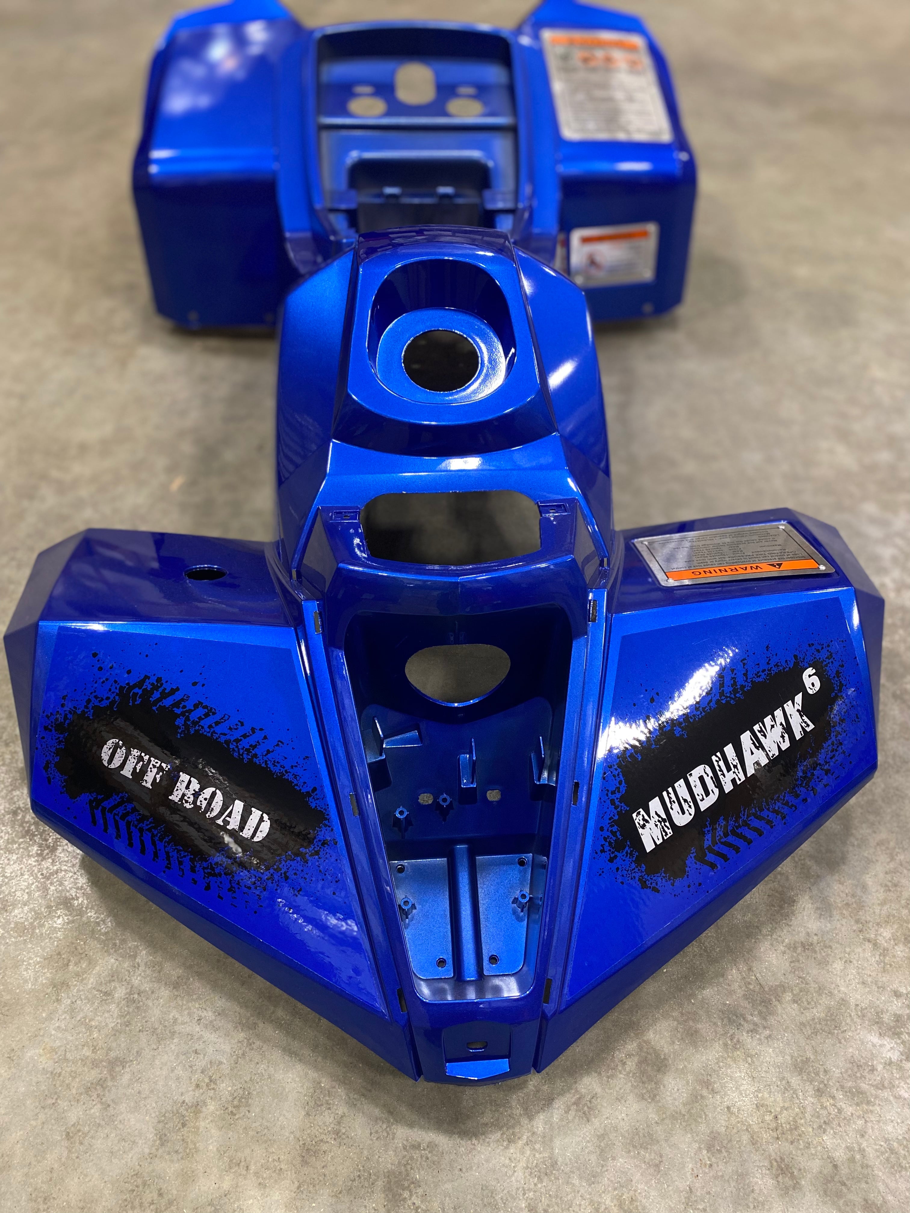 ATV Body Fender Kit - 1 Piece - Blue - Rival Mudhawk 6, AT110