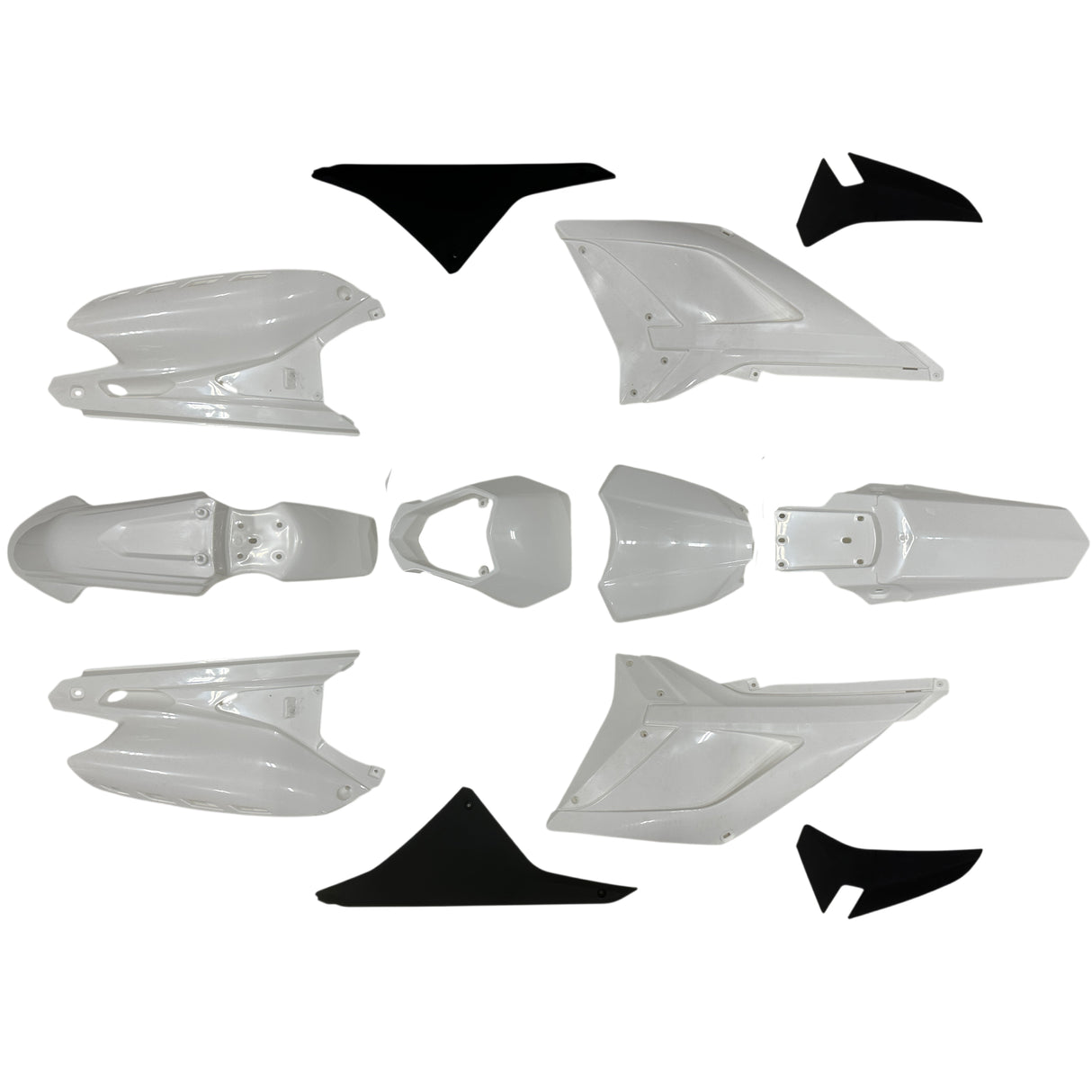 Body Fender Kit - 12 Piece - White - Apollo Thunder 250 Dirt Bike