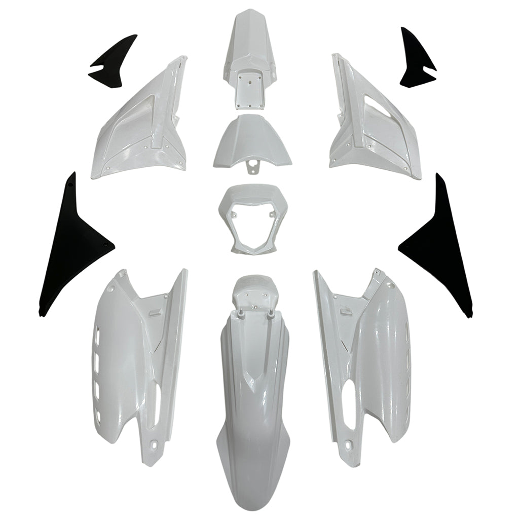 Body Fender Kit - 12 Piece - White - Apollo Thunder 250 Dirt Bike