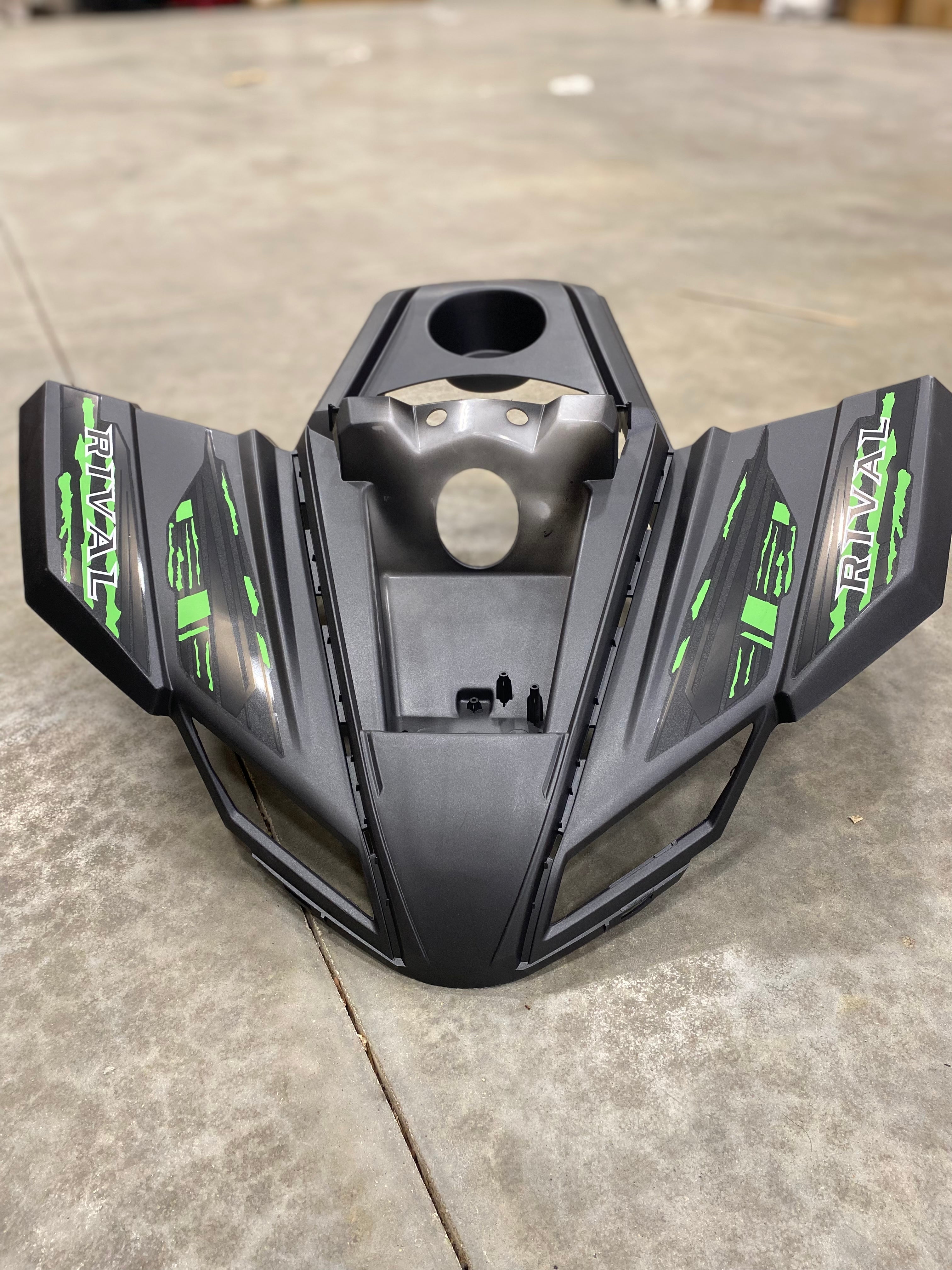 ATV Body Kit - Grey with Green - Coleman AT125-EX, Rival Trailhawk