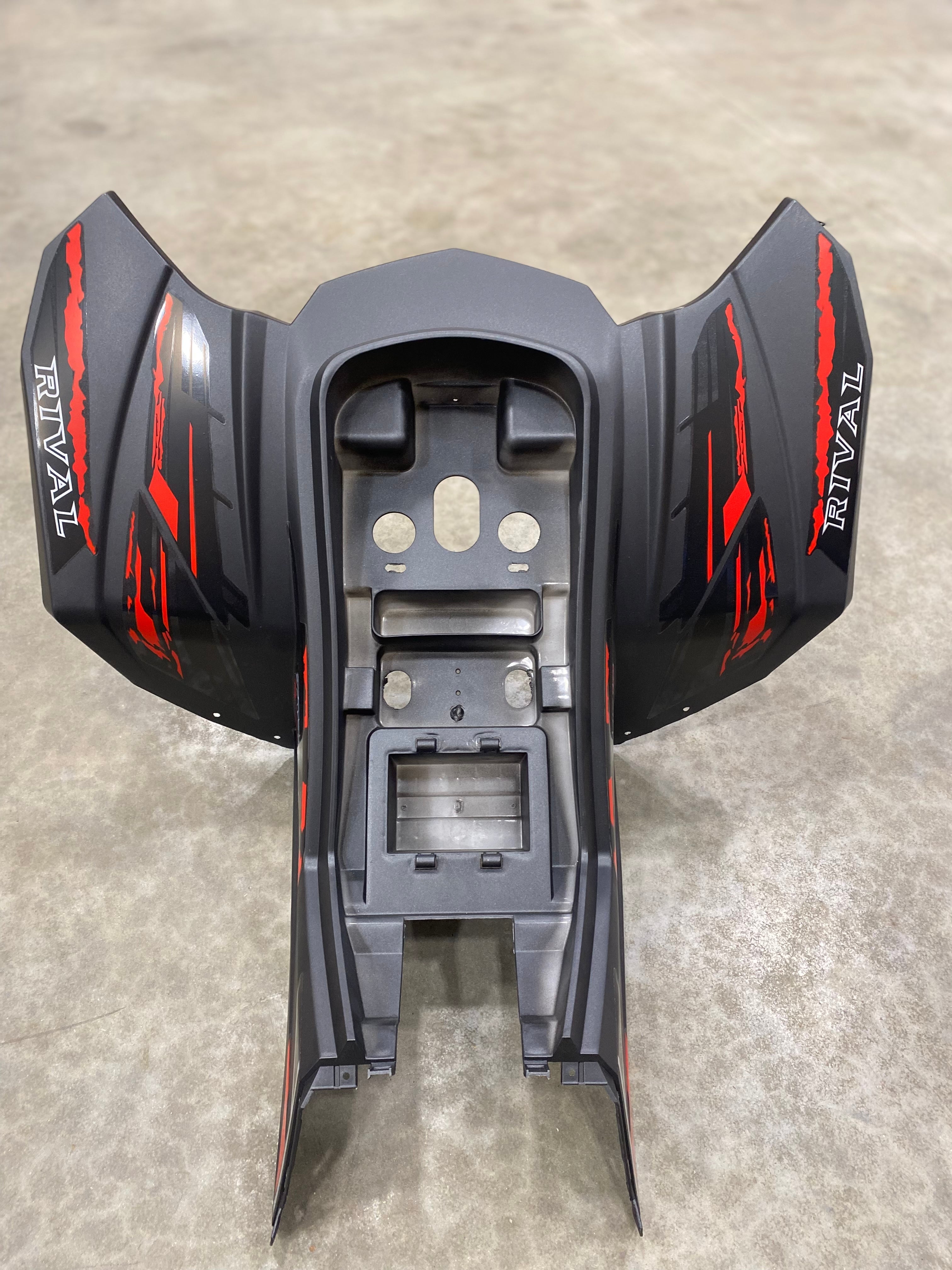 ATV Body Kit - Grey with Red - Coleman AT125-EX, Rival Trailhawk