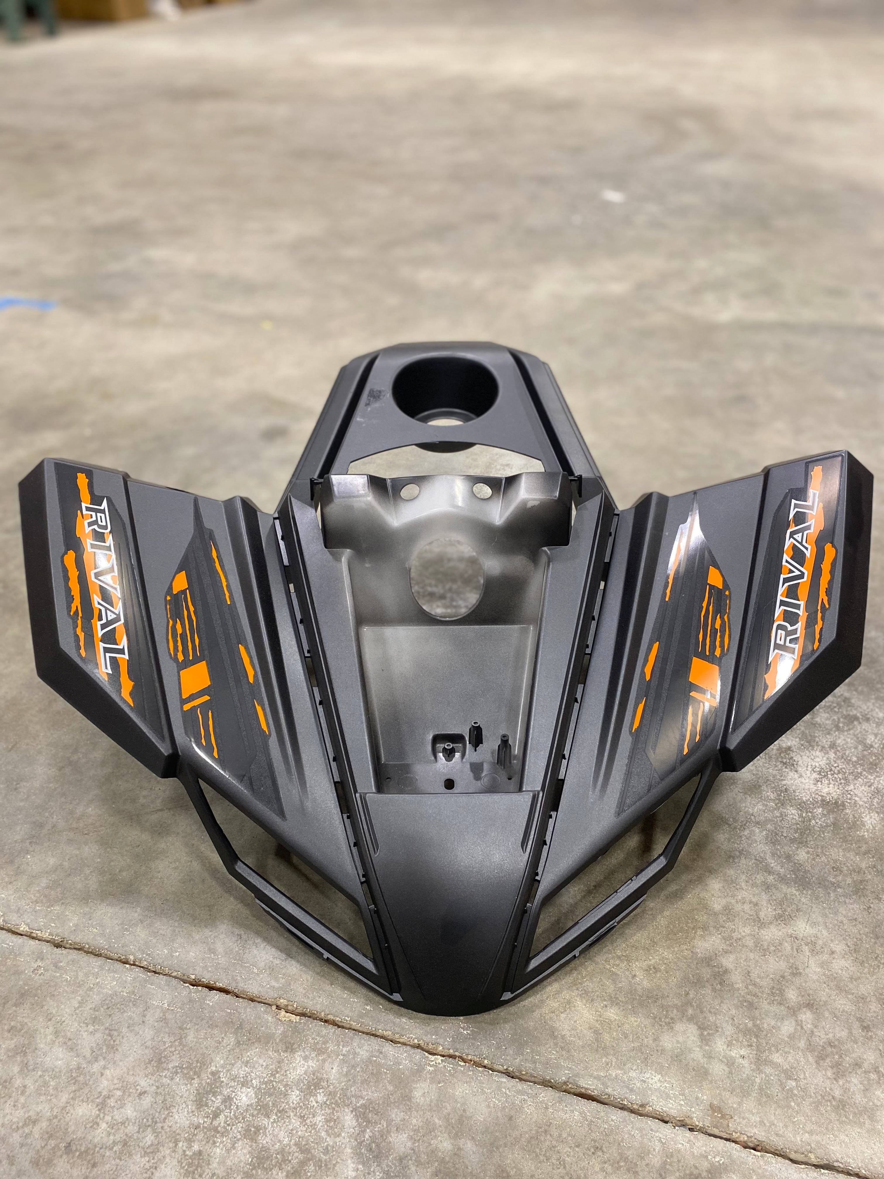 パーツ tgm_at ATV Body Kit - Grey with Orange - Coleman AT125-EX, Rival