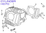 Dowel Pins - HD70 70cc - Kayo Fox 70 ATV - VMC Chinese Parts
