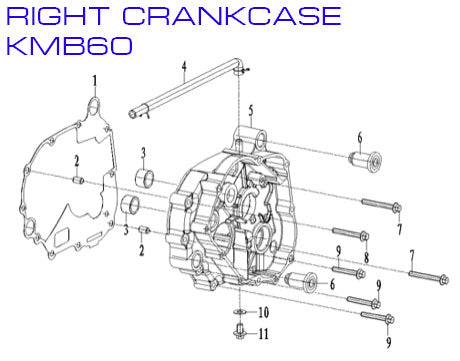 Crankcase Gasket - Zongshen ZL60 - Kayo KMB60 Dirt Bike - VMC Chinese Parts
