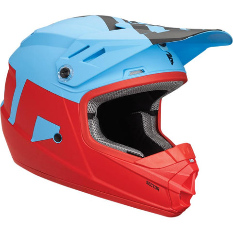 Thor Youth Sector Level Matte Blue/Red Helmet