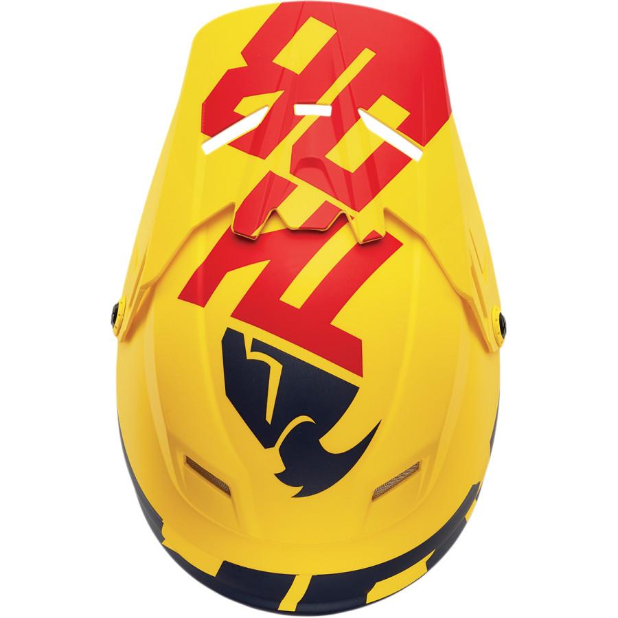 Thor Youth Sector Level Matte Navy Blue/Yellow/Red Helmet – VMC