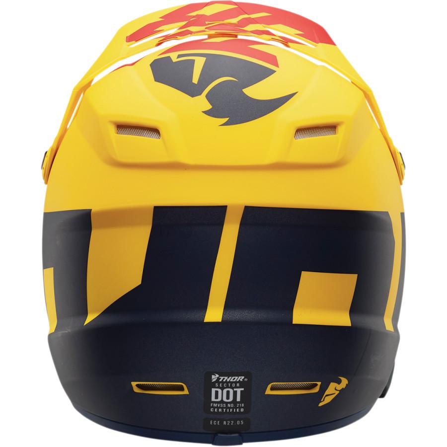 Thor Youth Sector Level Matte Navy Blue/Yellow/Red Helmet – VMC