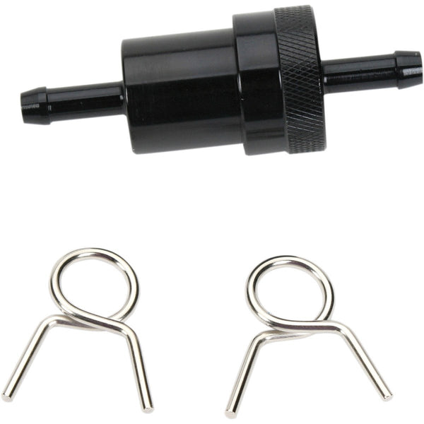 Fuel Filter -  1/4" - Black - [14-34472] Emgo Anodized Aluminum - VMC Chinese Parts
